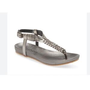 Cordani Sarita Pewter Sandals Womens 40 US 9 Thong Silver Made In Spain